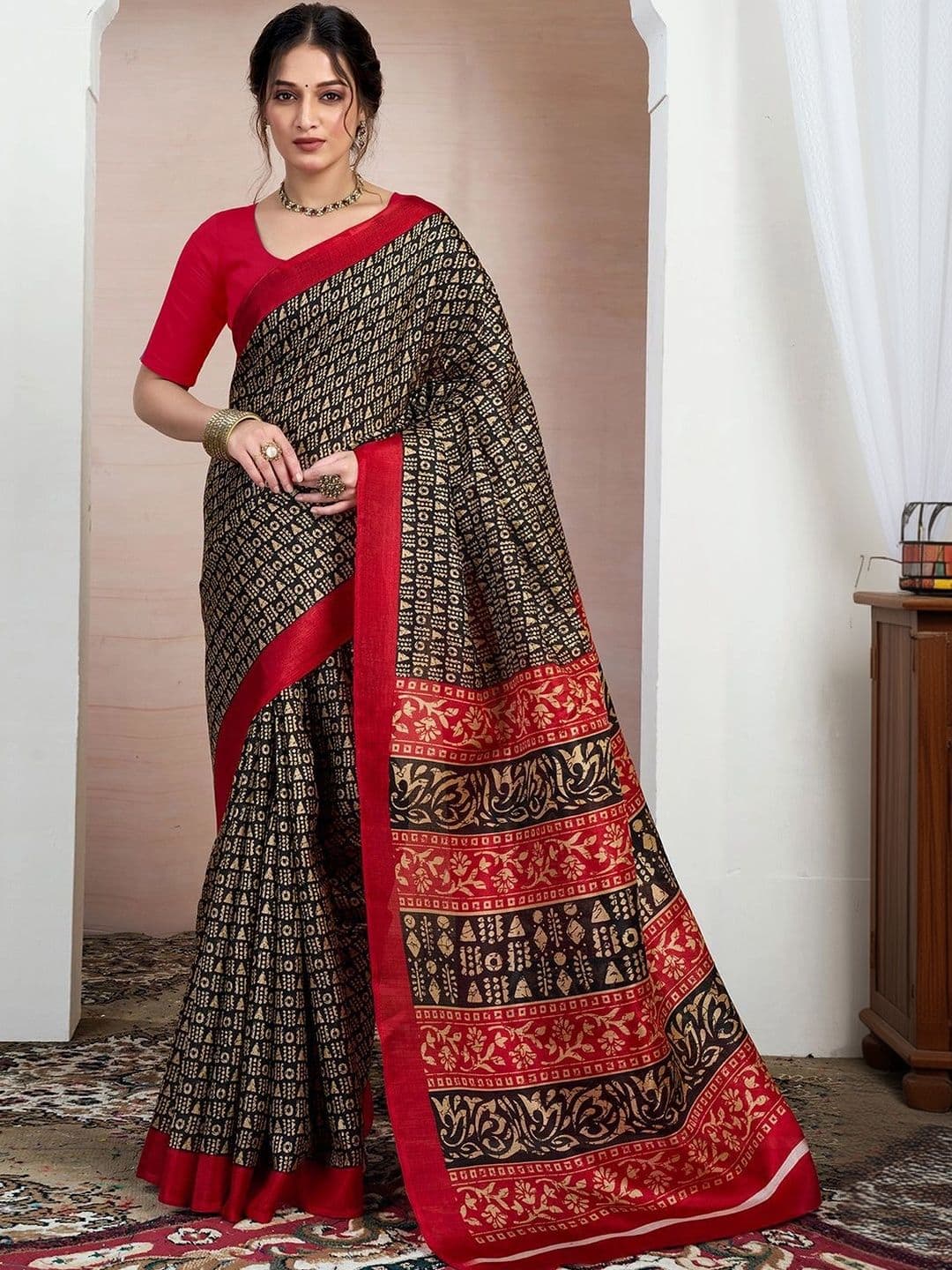 SANISA Ethnic Motifs Pure Cotton Saree - view 1