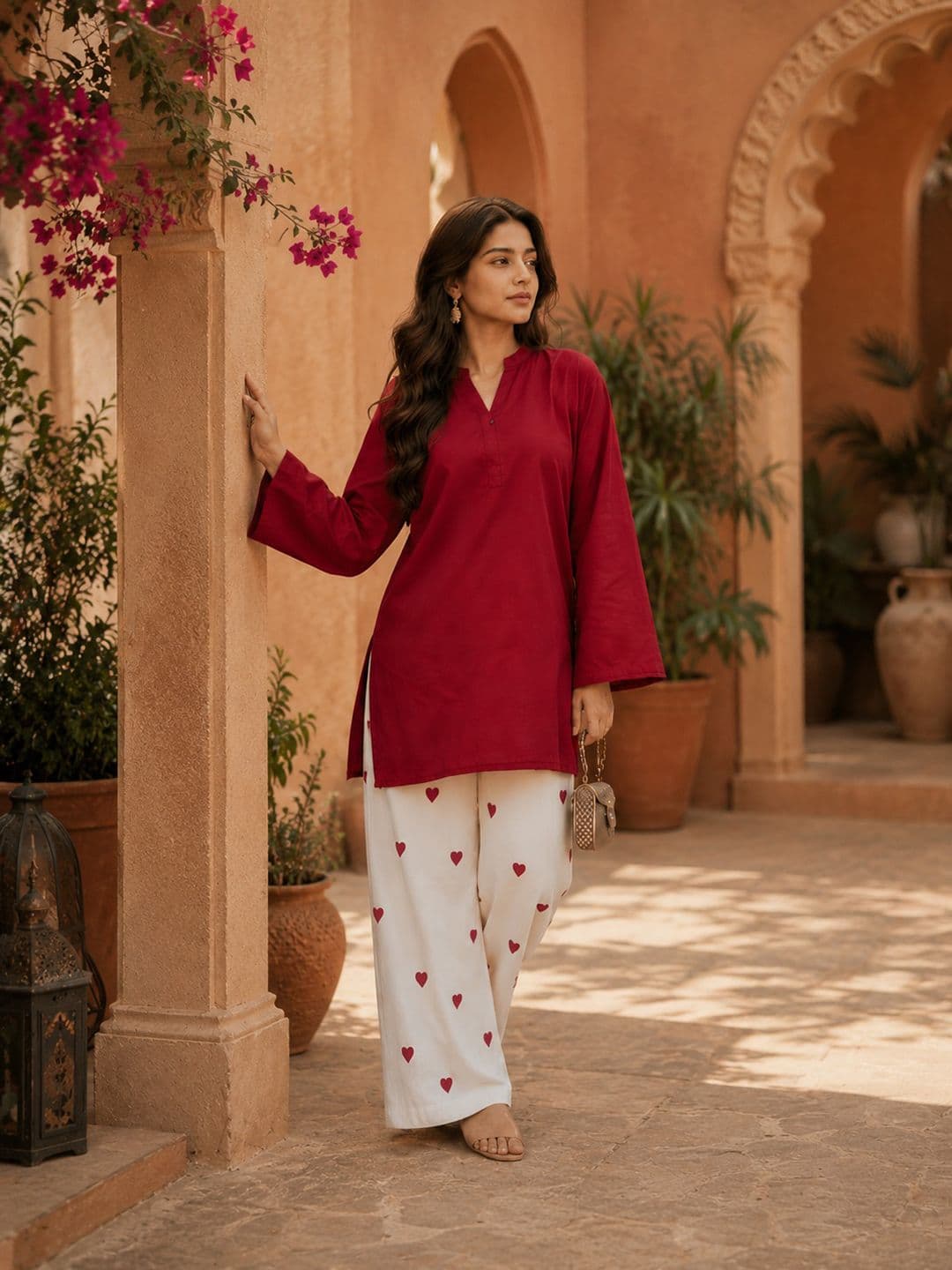 Sangria Women Regular Kurti with Palazzos - view 1
