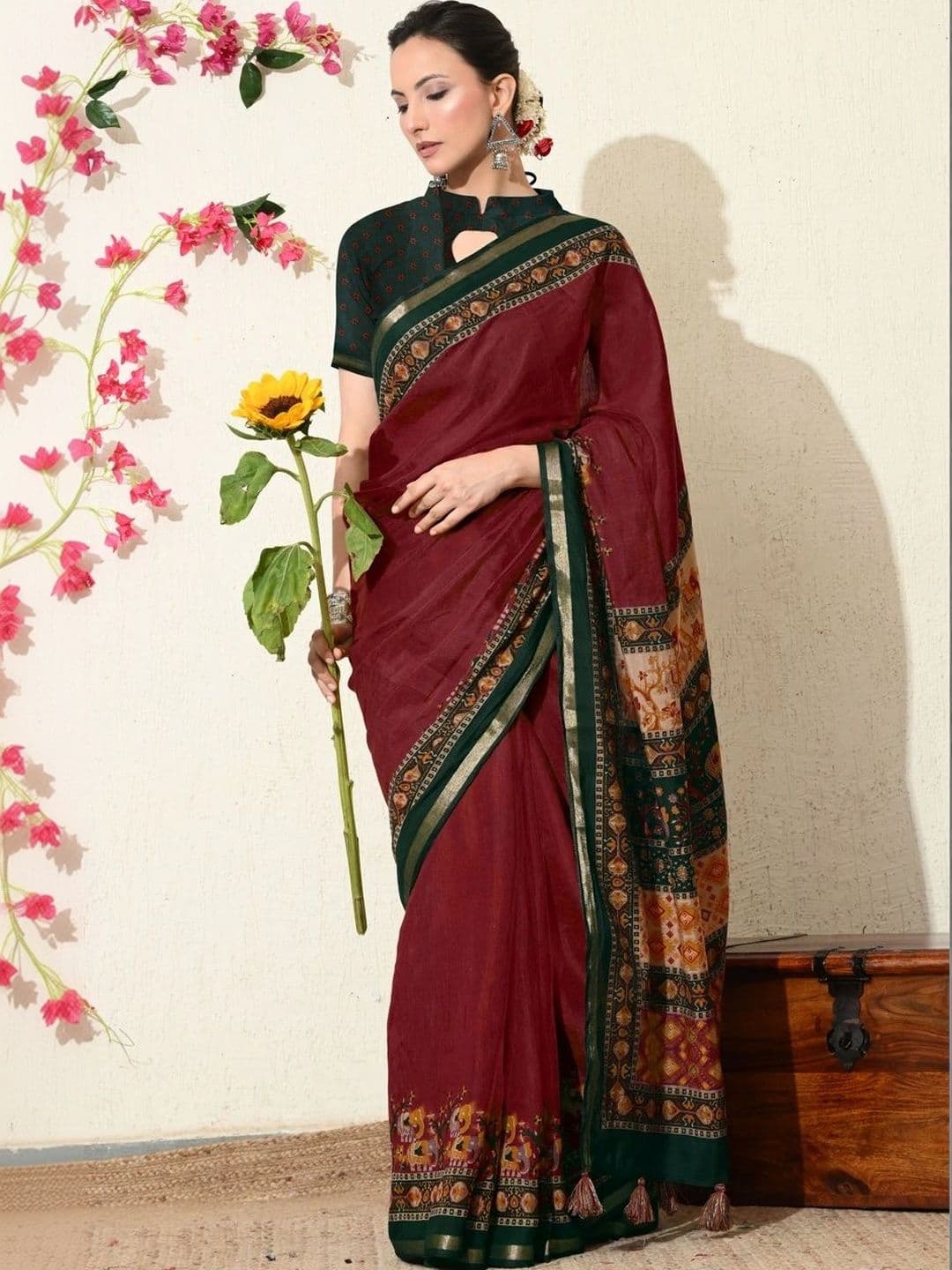 KALINI Kalamkari Saree thumbnail 4