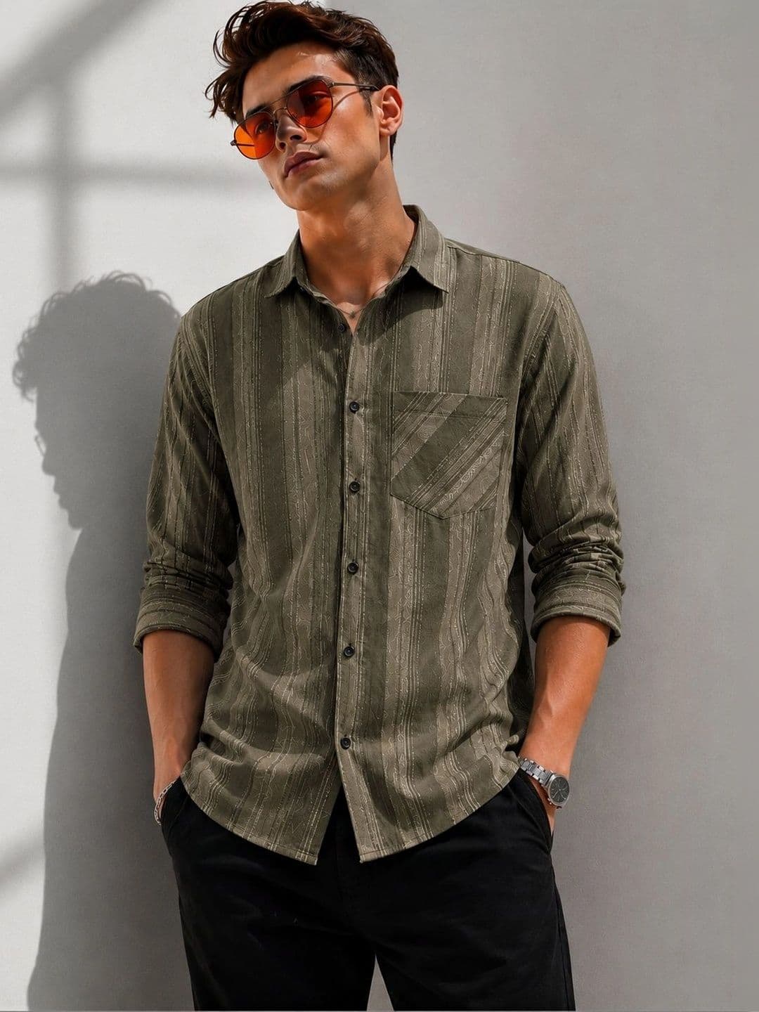 Mast & Harbour Men Comfort Striped Casual Shirt thumbnail 2