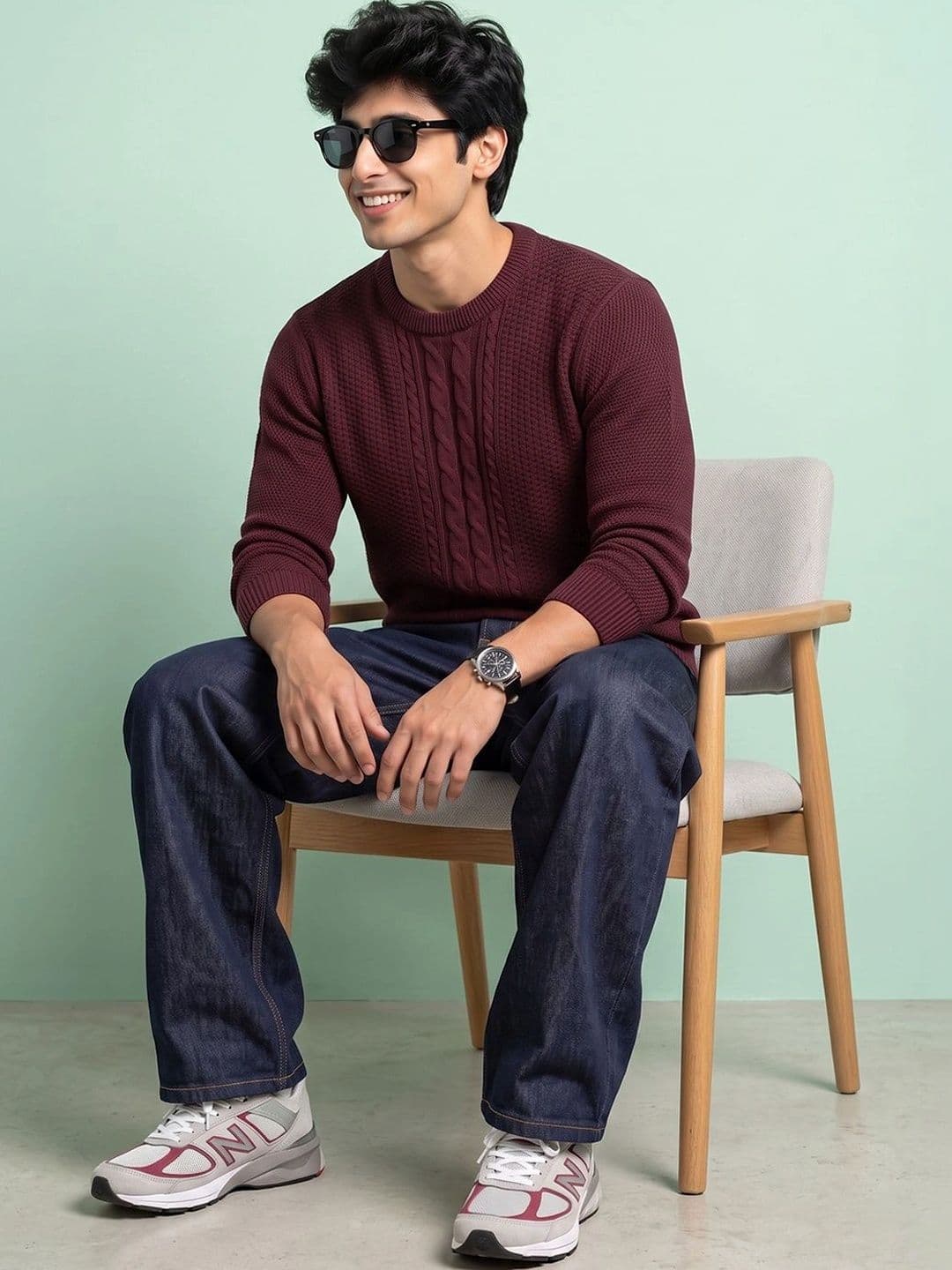 Mast & Harbour Men Cable Knit Pullover thumbnail 4