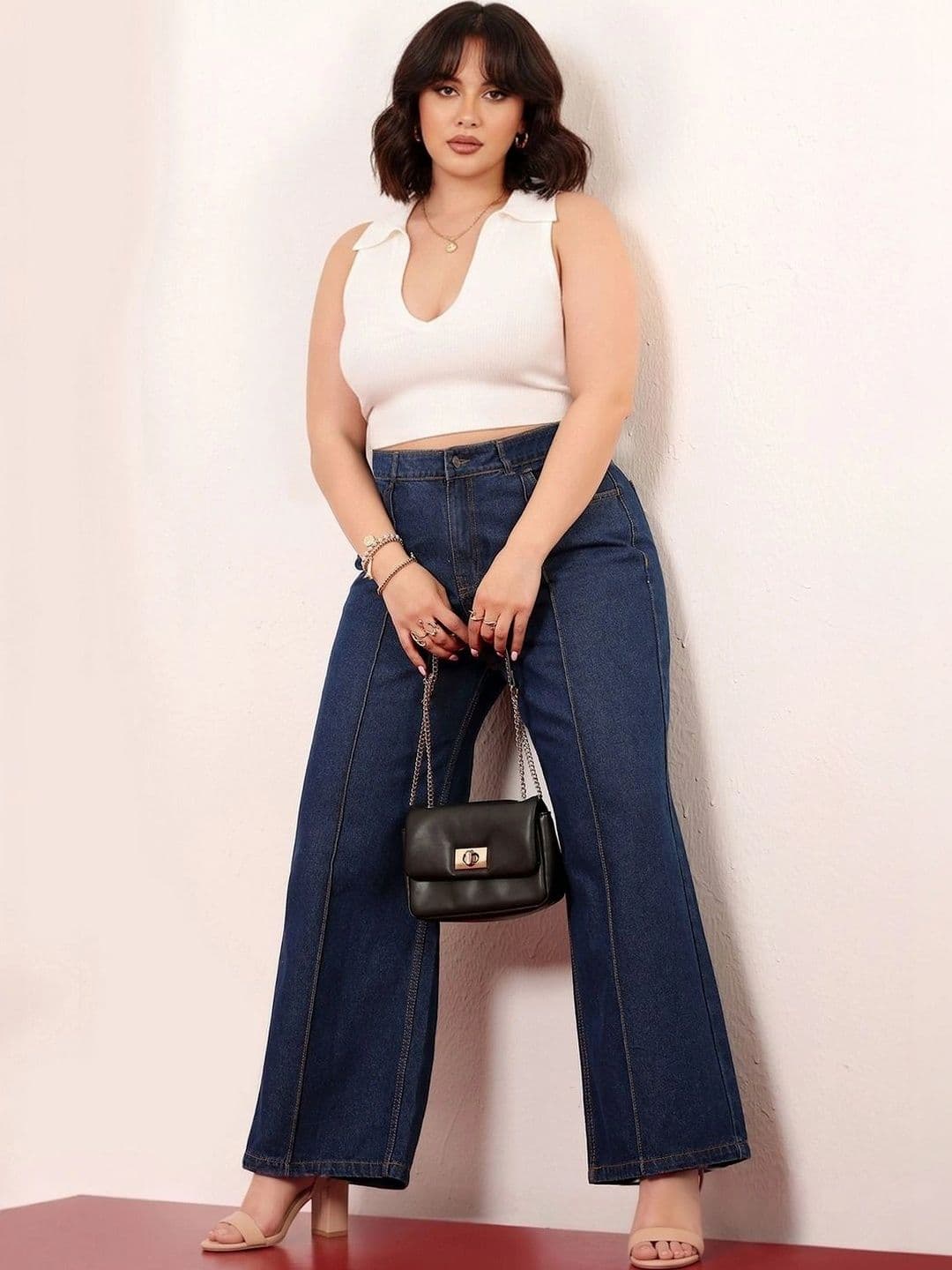 Miss Chase A+ Women Wide Leg High-Rise Heavy Fade Jeans thumbnail 2