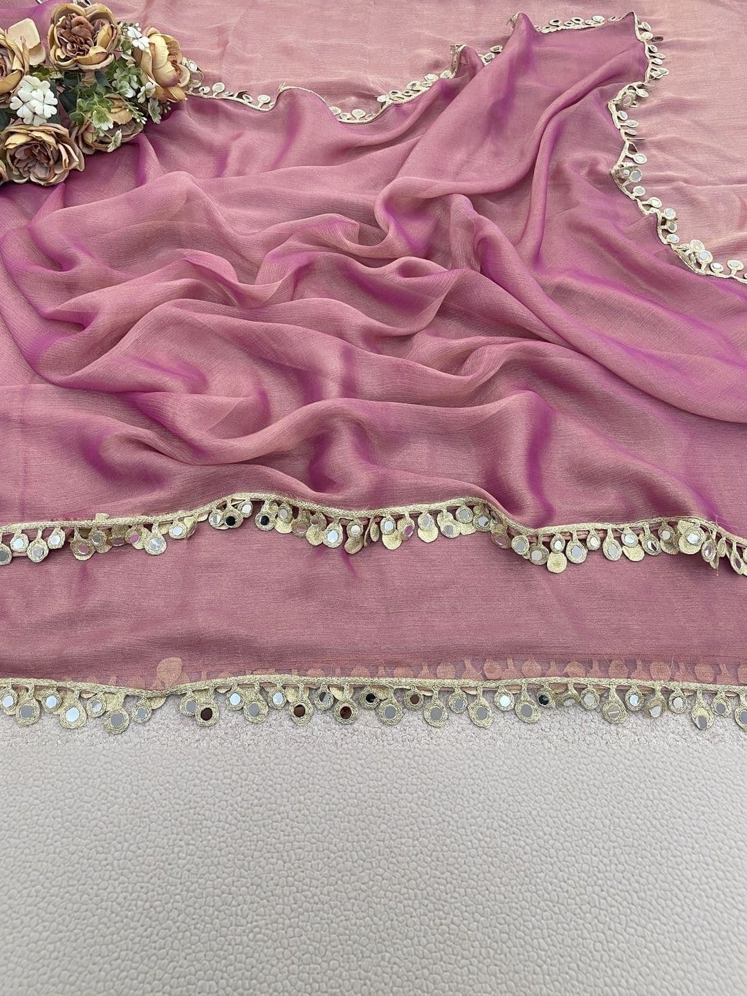 LabelVASTRA  Women Mirror Work Saree thumbnail 2