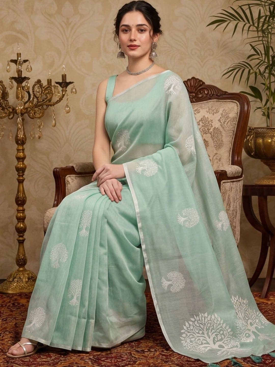 Mitera Woven Design Zari Silk Cotton Fusion Banarasi Saree thumbnail 4