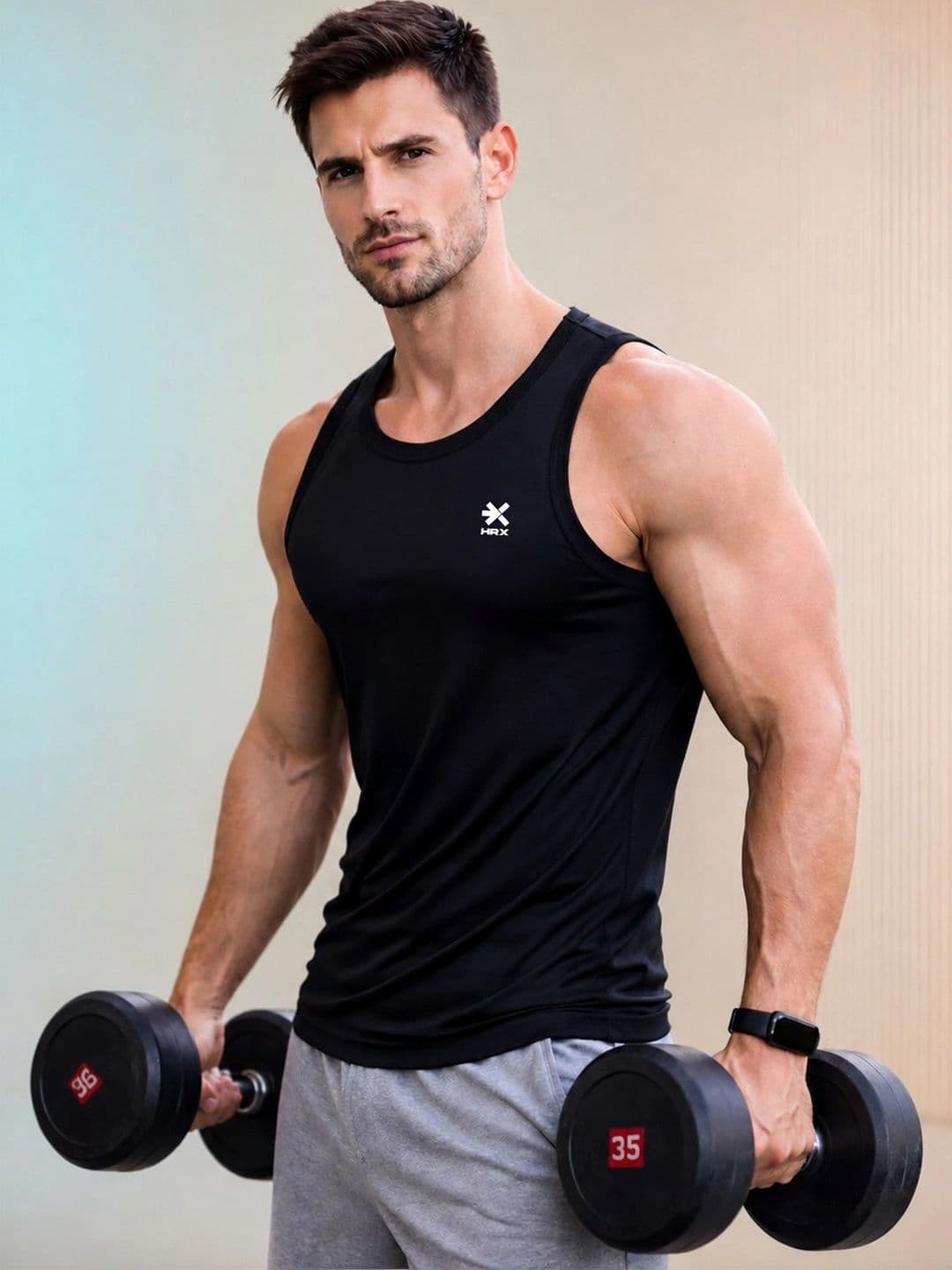 HRX by Hrithik Roshan Men Gym Pack of 2 Vests thumbnail 6