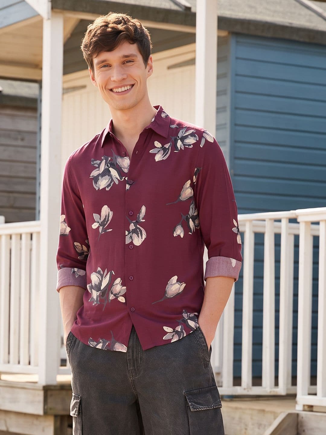 Mast & Harbour Easy Drape Printed Shirt - view 1
