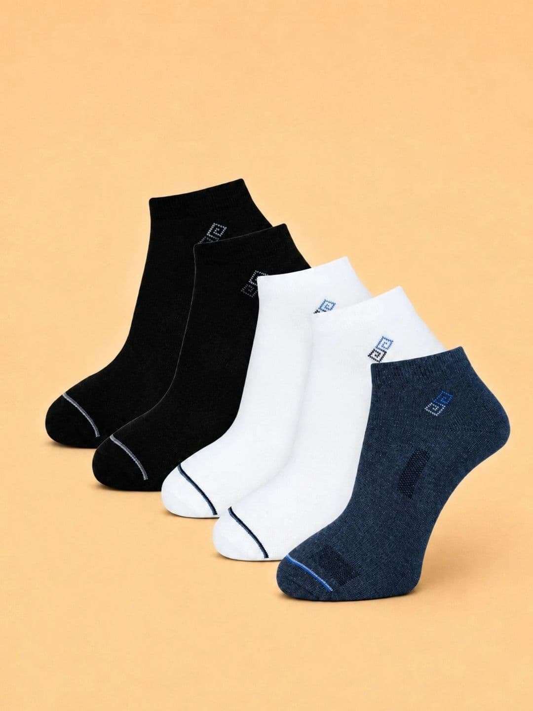 ADDOSSO Men Pack of 5 Cotton Assorted Ankle Length Socks - view 1