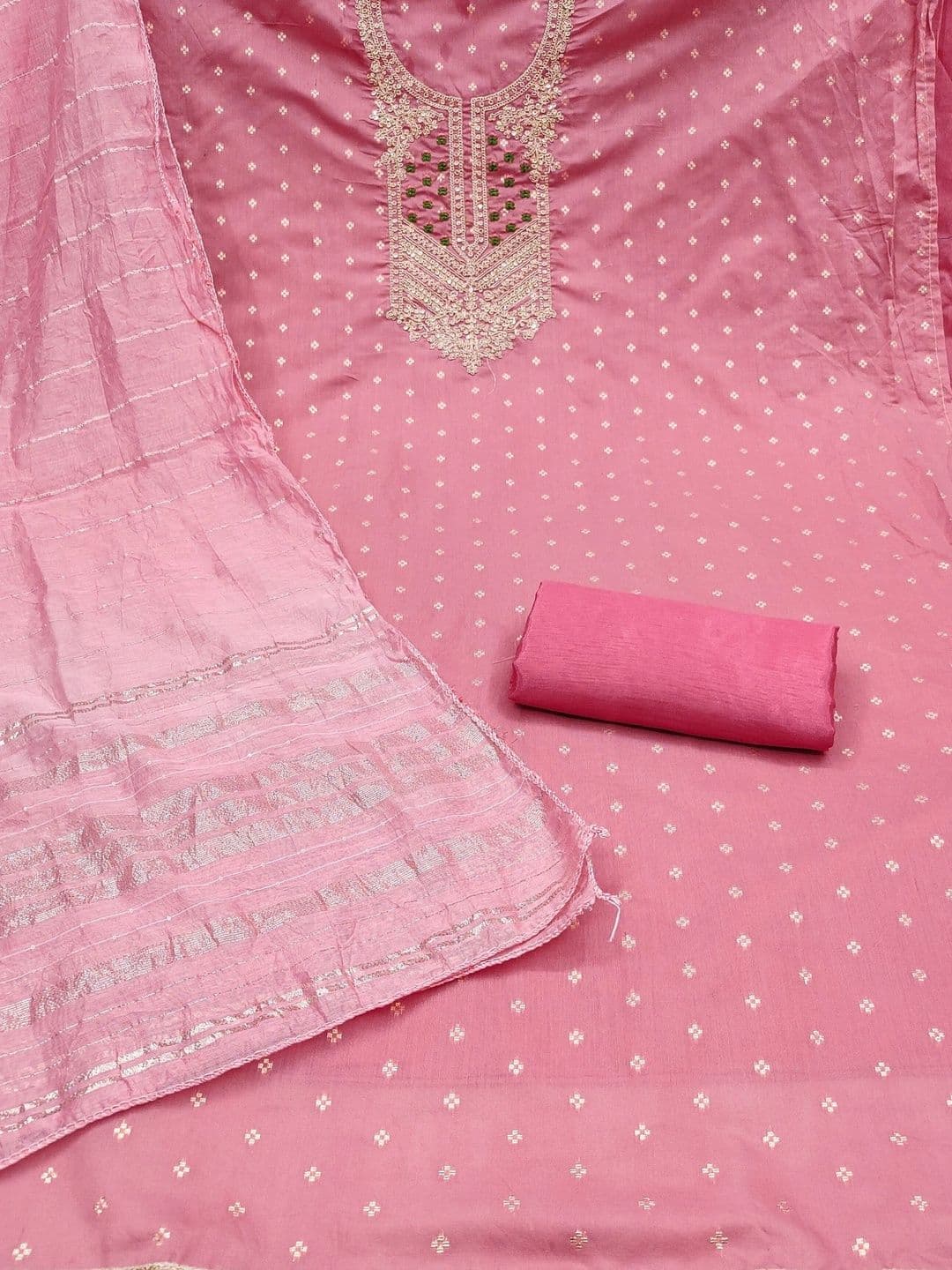 LeeliPeeri Designer Embroidered Unstitched Dress Material thumbnail 4