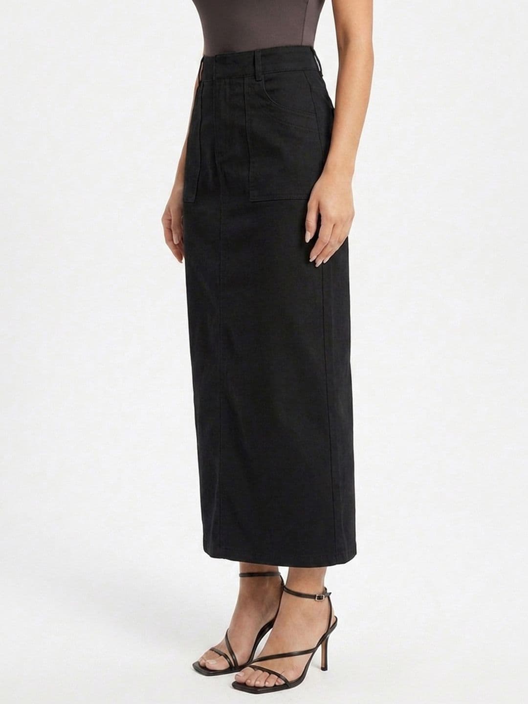 Neet  Denim Back Slit Midi Straight Skirt thumbnail 5