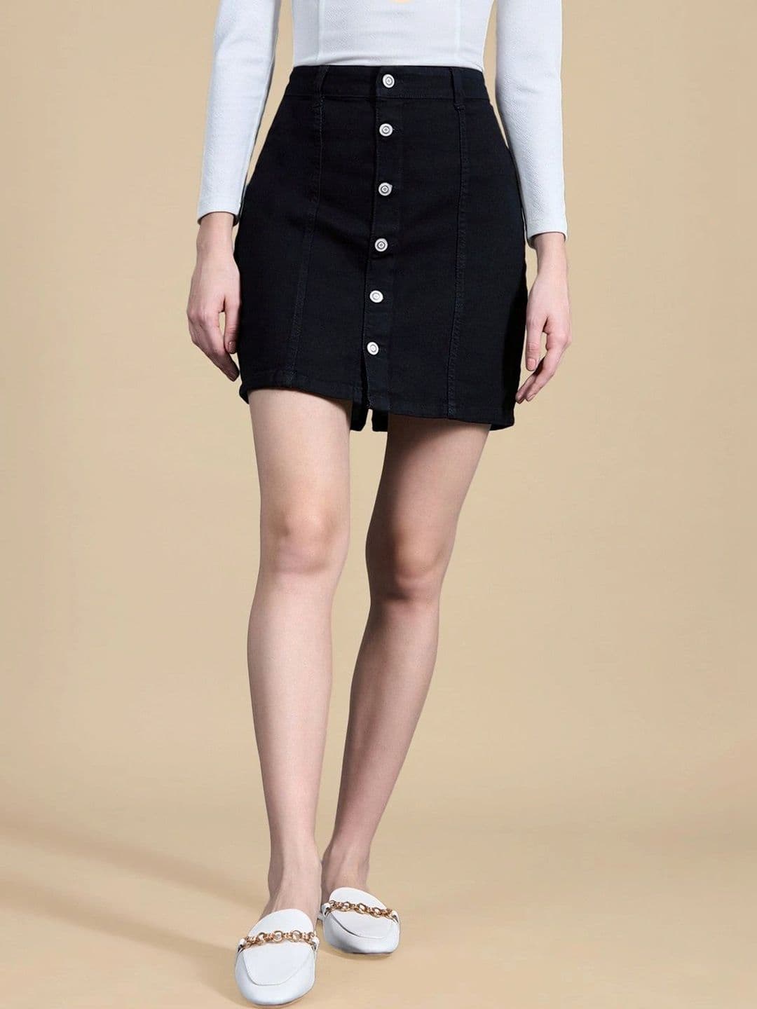 Chemistry Women Denim Mini A-Line Skirt thumbnail 3