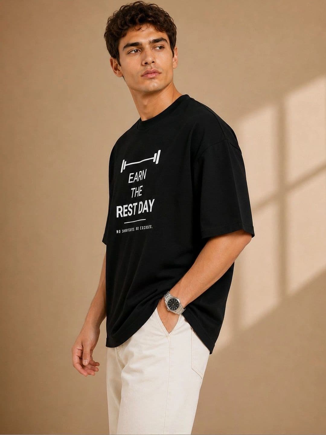 Roadster Men Typography Printed Drop-Shoulder Sleeves T-shirt thumbnail 4