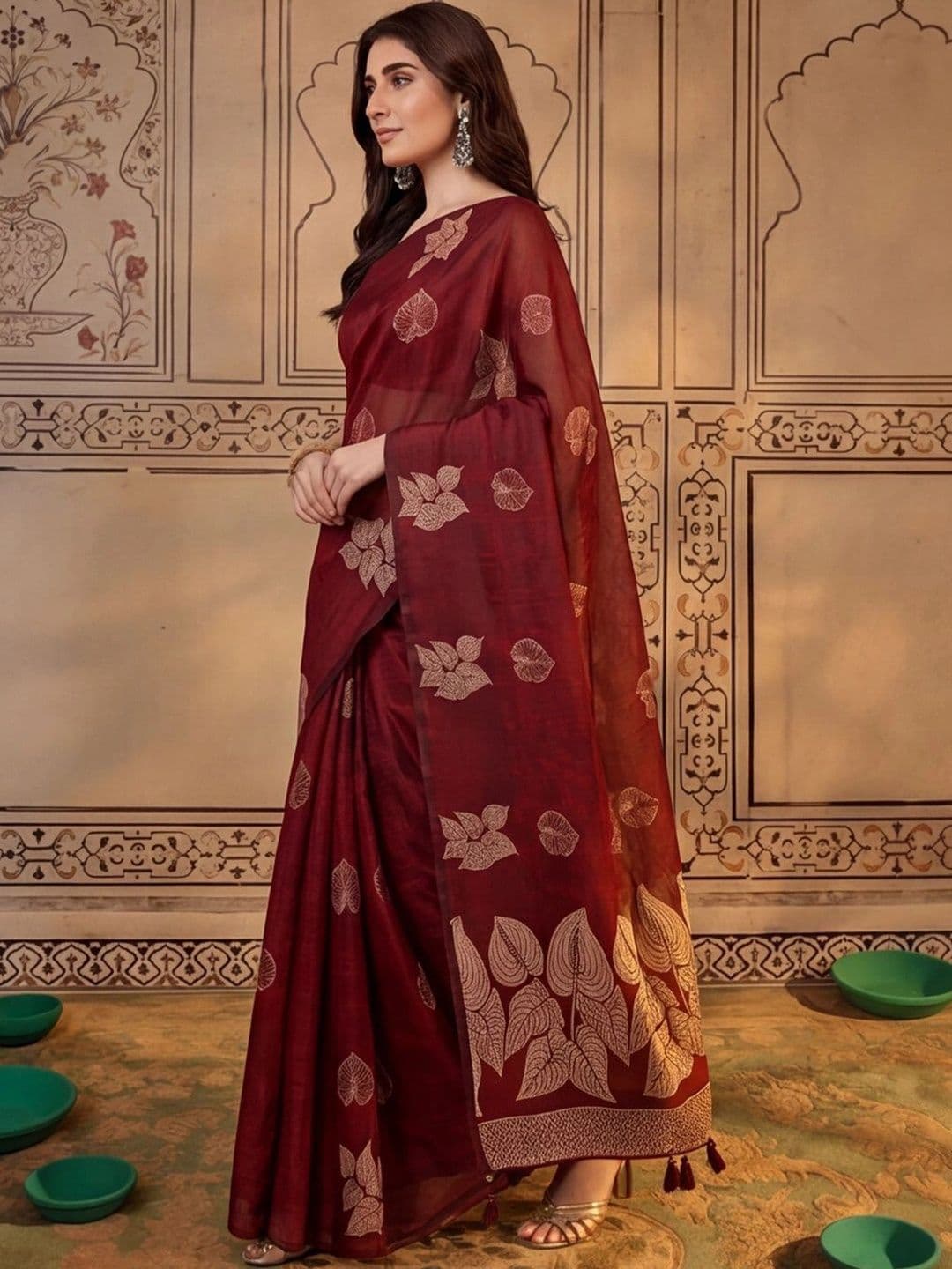 Mitera Woven Design Zari Silk Cotton Fusion Banarasi Saree thumbnail 2