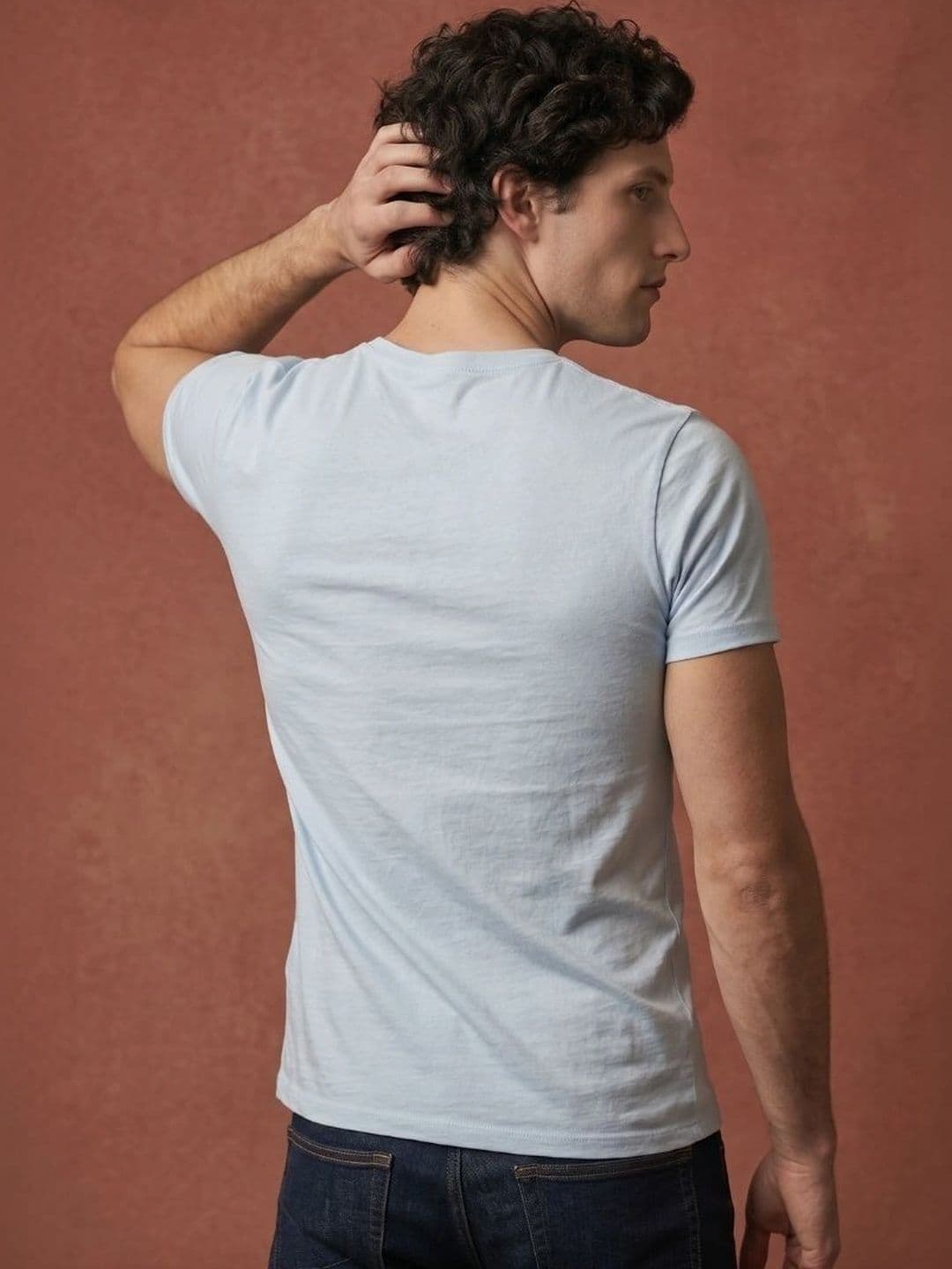ROAR FOR GOOD Men Brand Logo V-Neck Organic Cotton Bio Finish T-shirt thumbnail 3
