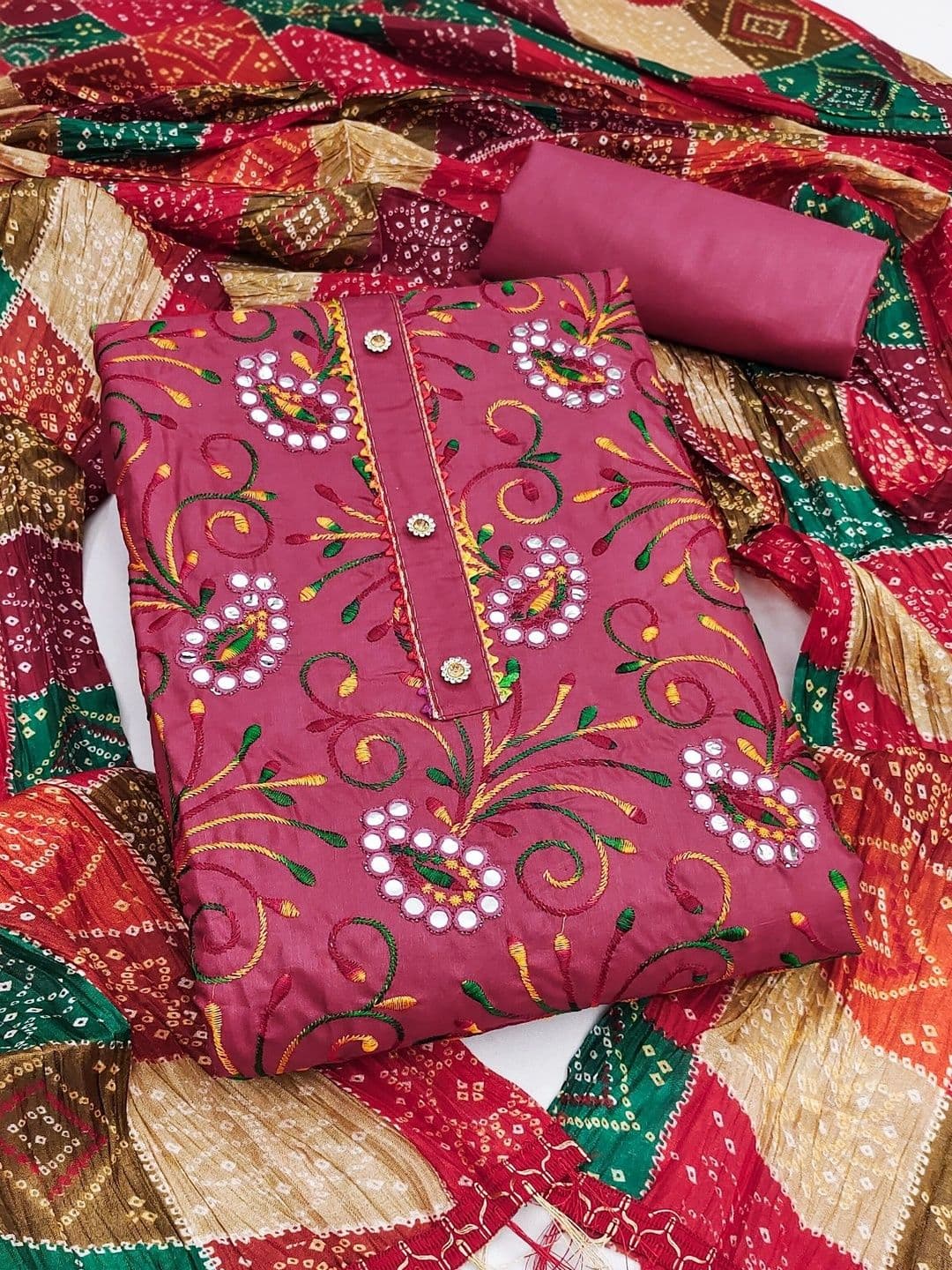 LeeliPeeri Designer LeeliPeeri Women Designer Embroidered Unstitched Dress Material thumbnail 4