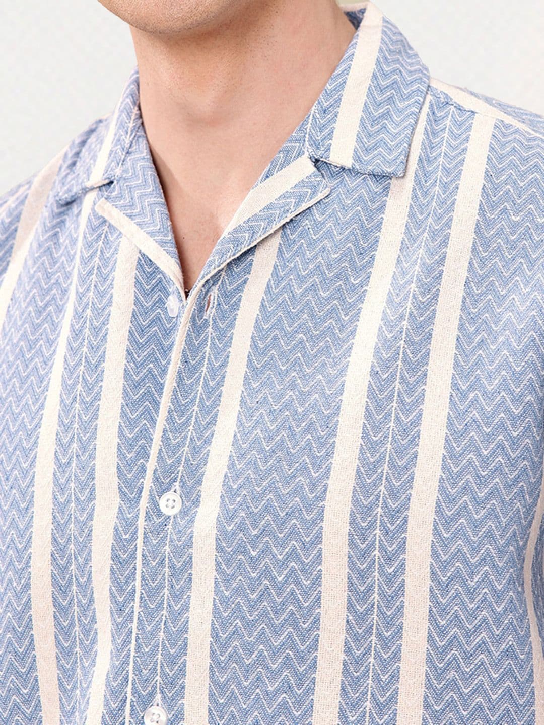 Mast & Harbour Soft Touch Textured Stripe Shirt thumbnail 4