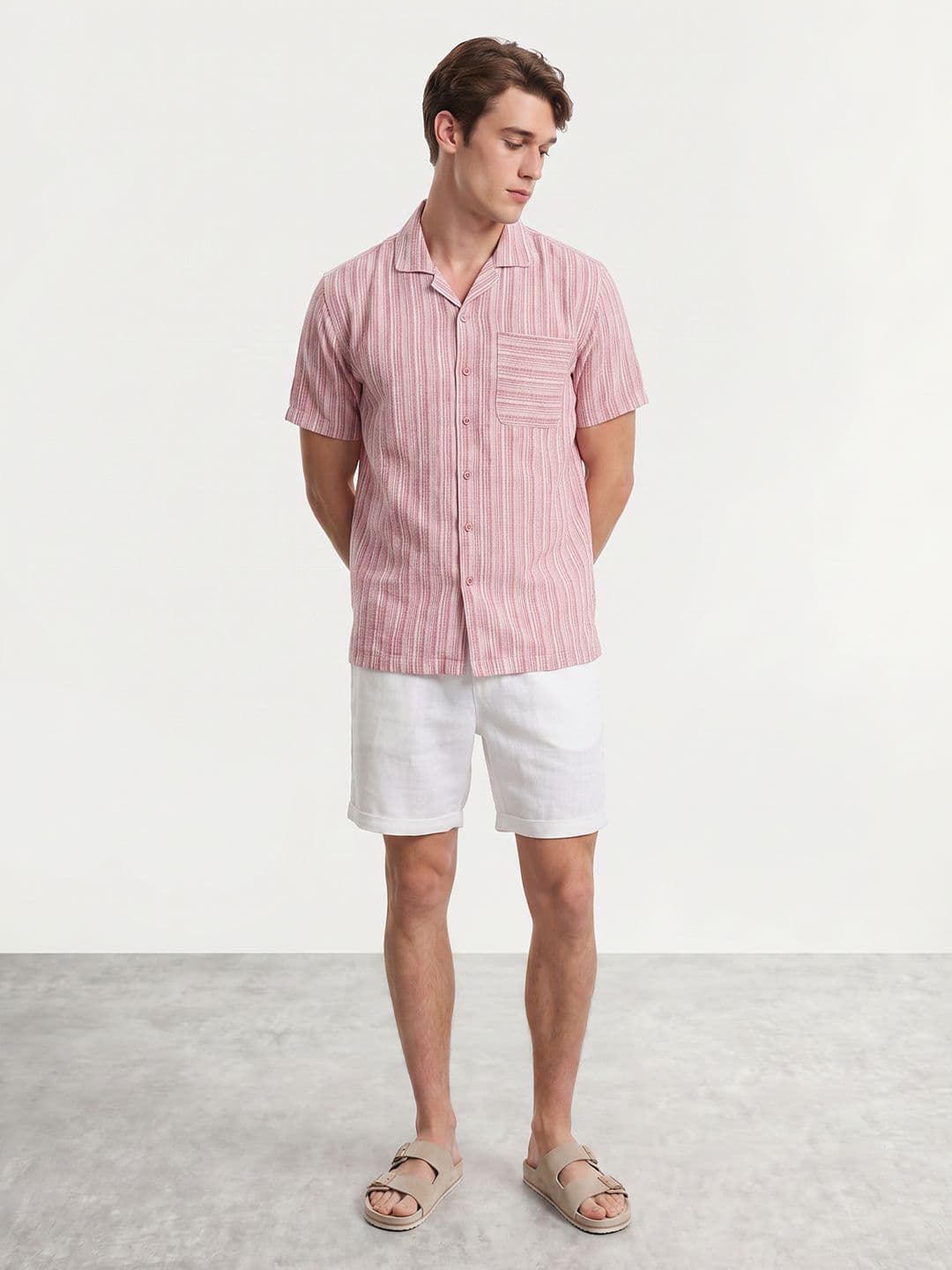 Mast & Harbour Easy Drape Textured Stripe Shirt thumbnail 5