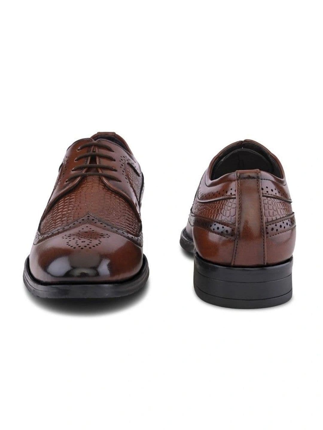 House of Pataudi Men Textured Formal Brogues thumbnail 6