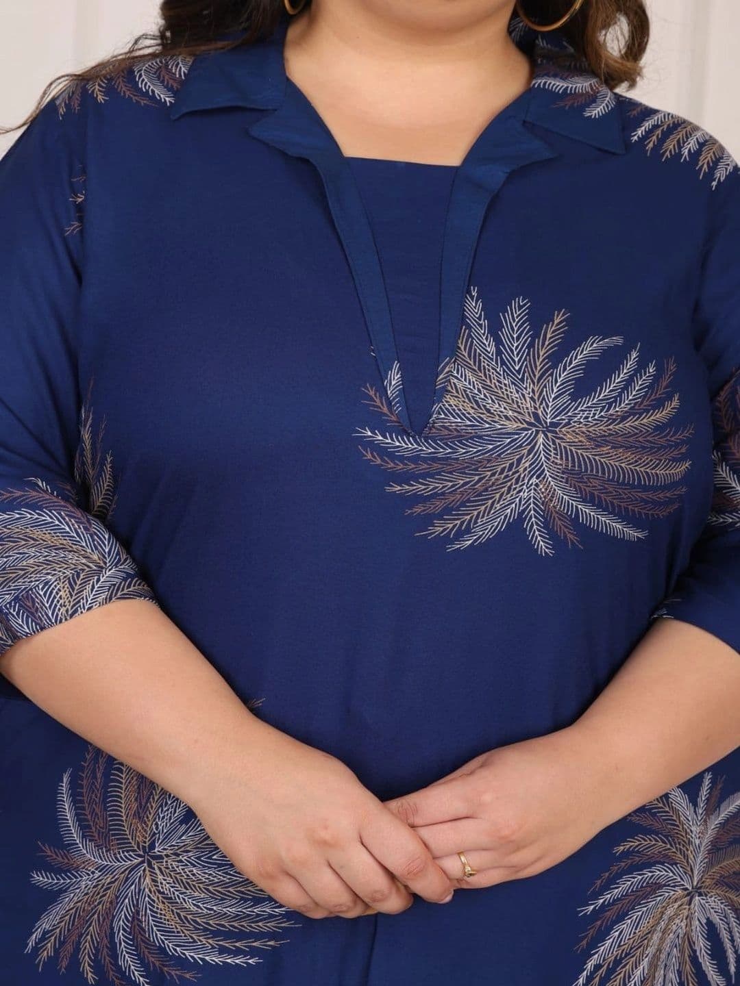 Sandhya's Plus Women Ethnic Motifs Printed Regular Kurta with Trousers thumbnail 4