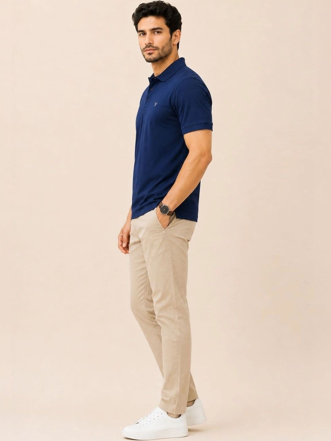SZN Men Brand Logo Polo Collar Regular Fit T-shirt thumbnail 4