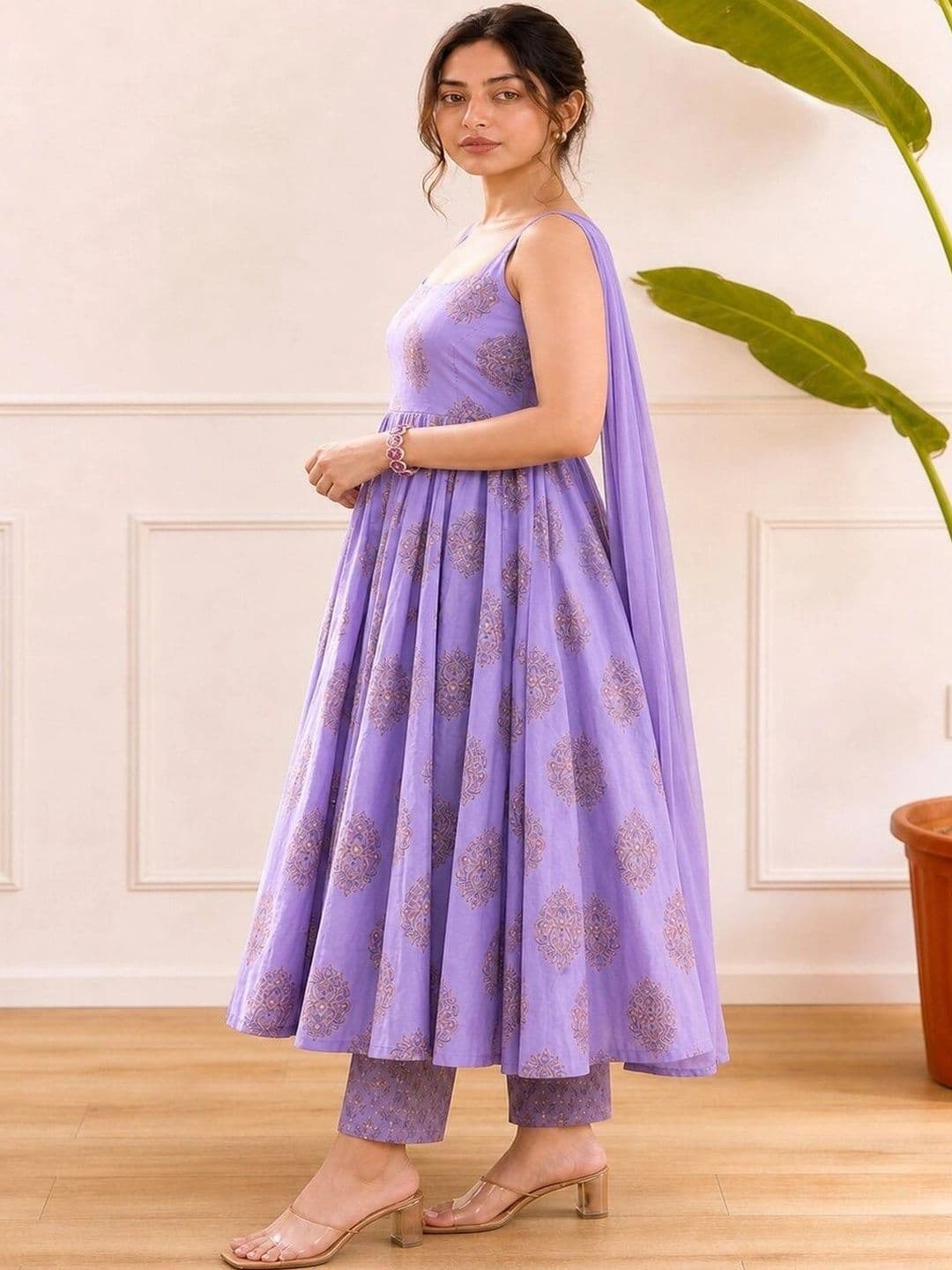 Anouk Mirage Women Ethnic Motifs Printed Regular Kurta with Trousers & With Dupatta thumbnail 3