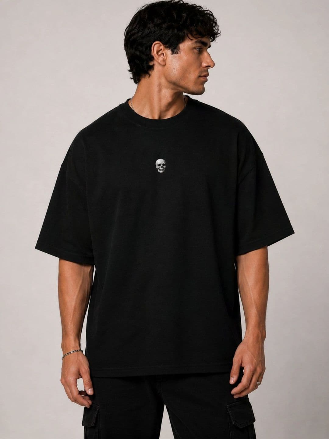 R.Code by The Roadster Life Co. Men Printed Drop-Shoulder Sleeves T-shirt - view 1