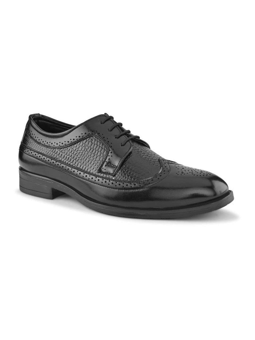 House of Pataudi Men Textured Formal Brogues thumbnail 3