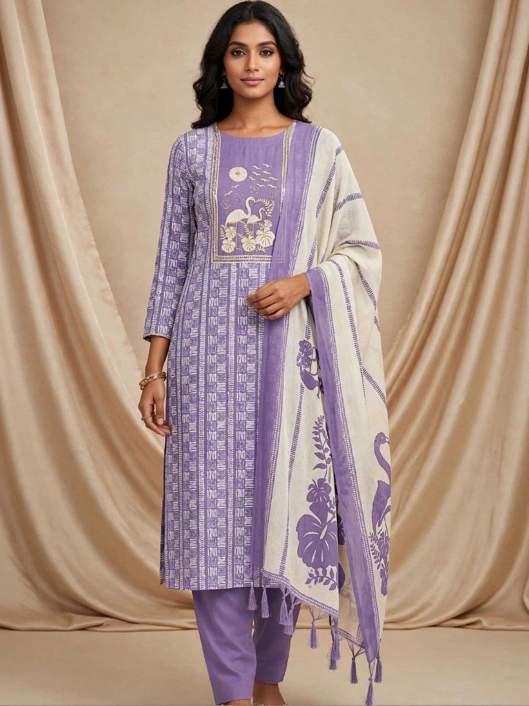 Haranozy Printed Pure Cotton Semi-Stitched Dress Material thumbnail 5