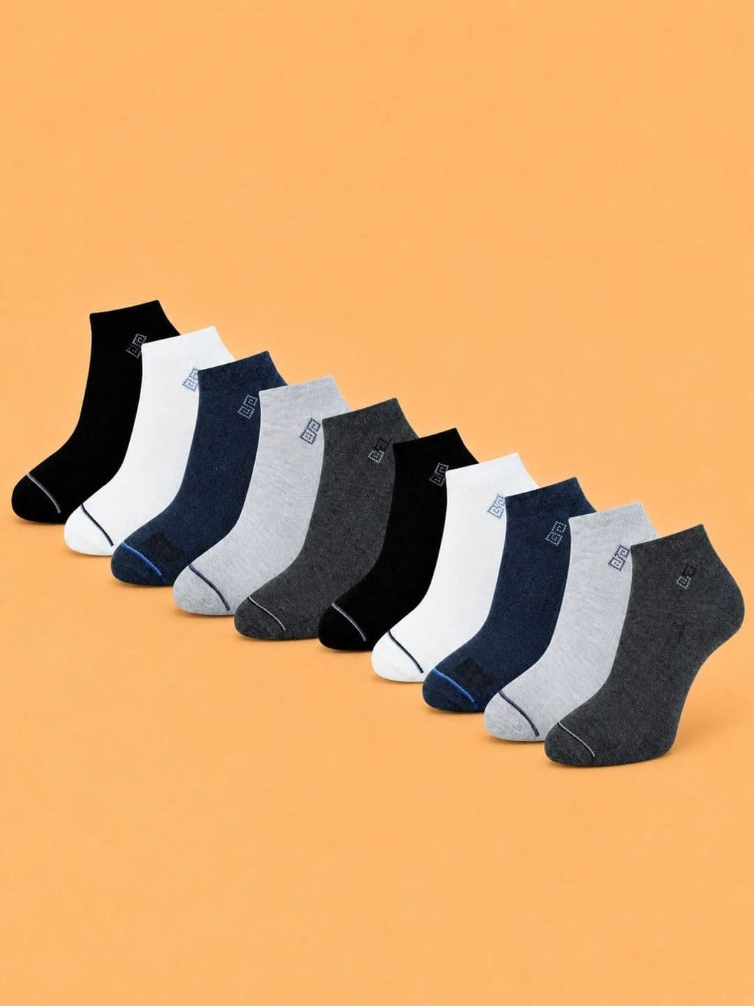 ADDOSSO Men Pack of 10 Cotton Assorted Ankle Length Socks - view 1