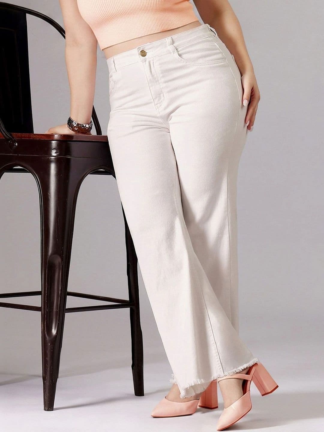 Miss Chase A+ Women Bootcut High-Rise Low Distress Heavy Fade Stretchable Jeans thumbnail 2
