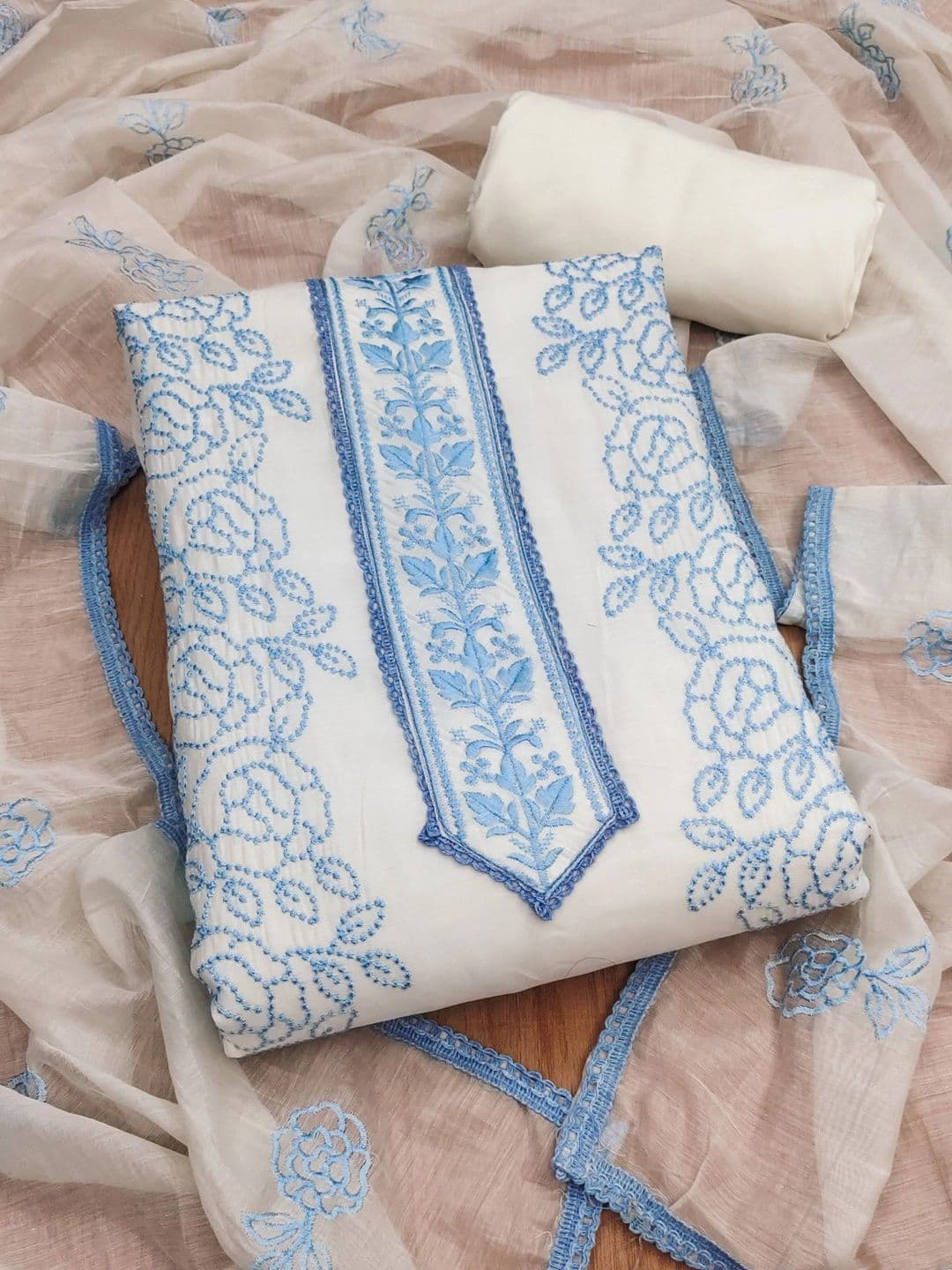 LeeliPeeri Designer Embroidered Unstitched Dress Material - view 1