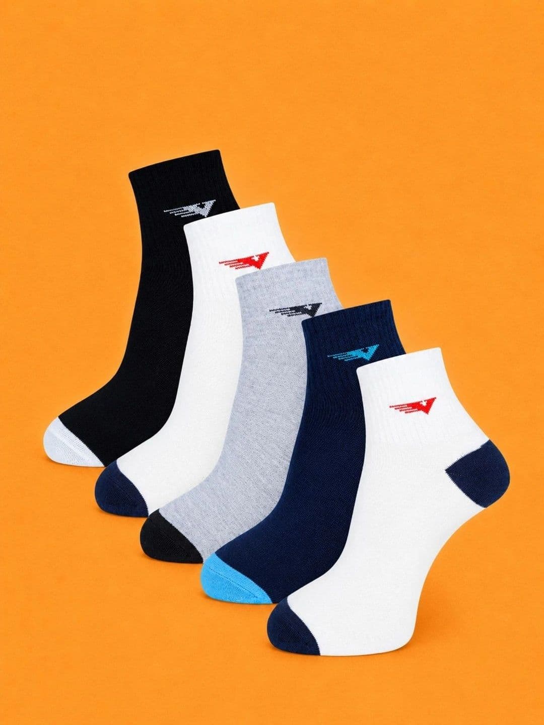 ADDOSSO Men Pack of 5 Cotton Assorted Patterned Ankle Length Socks - view 1