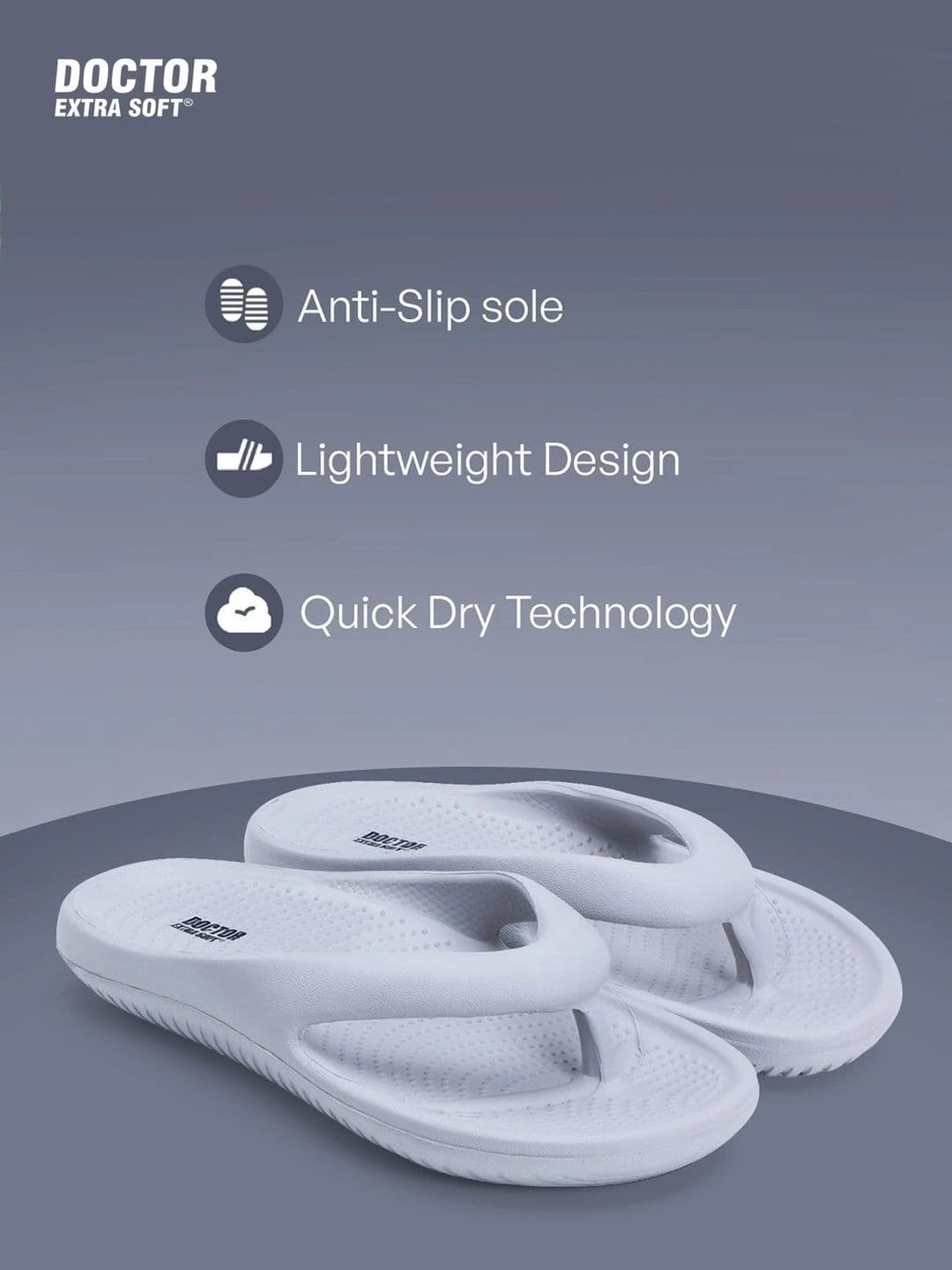 DOCTOR EXTRA SOFT Men Croslite Thong Flip-Flops thumbnail 5
