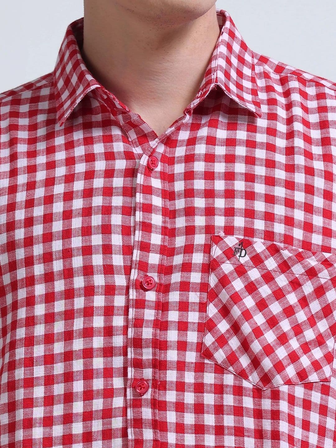 FashionDistrict Men Comfort Gingham Checks Sheer Checked Casual Shirt thumbnail 4