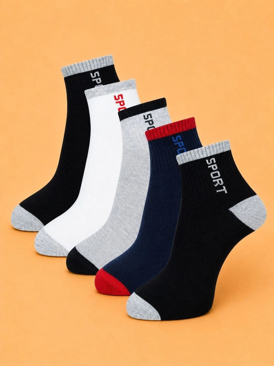 ADDOSSO Men Pack of 5 Cotton Assorted Patterned Above Ankle Socks - view 1