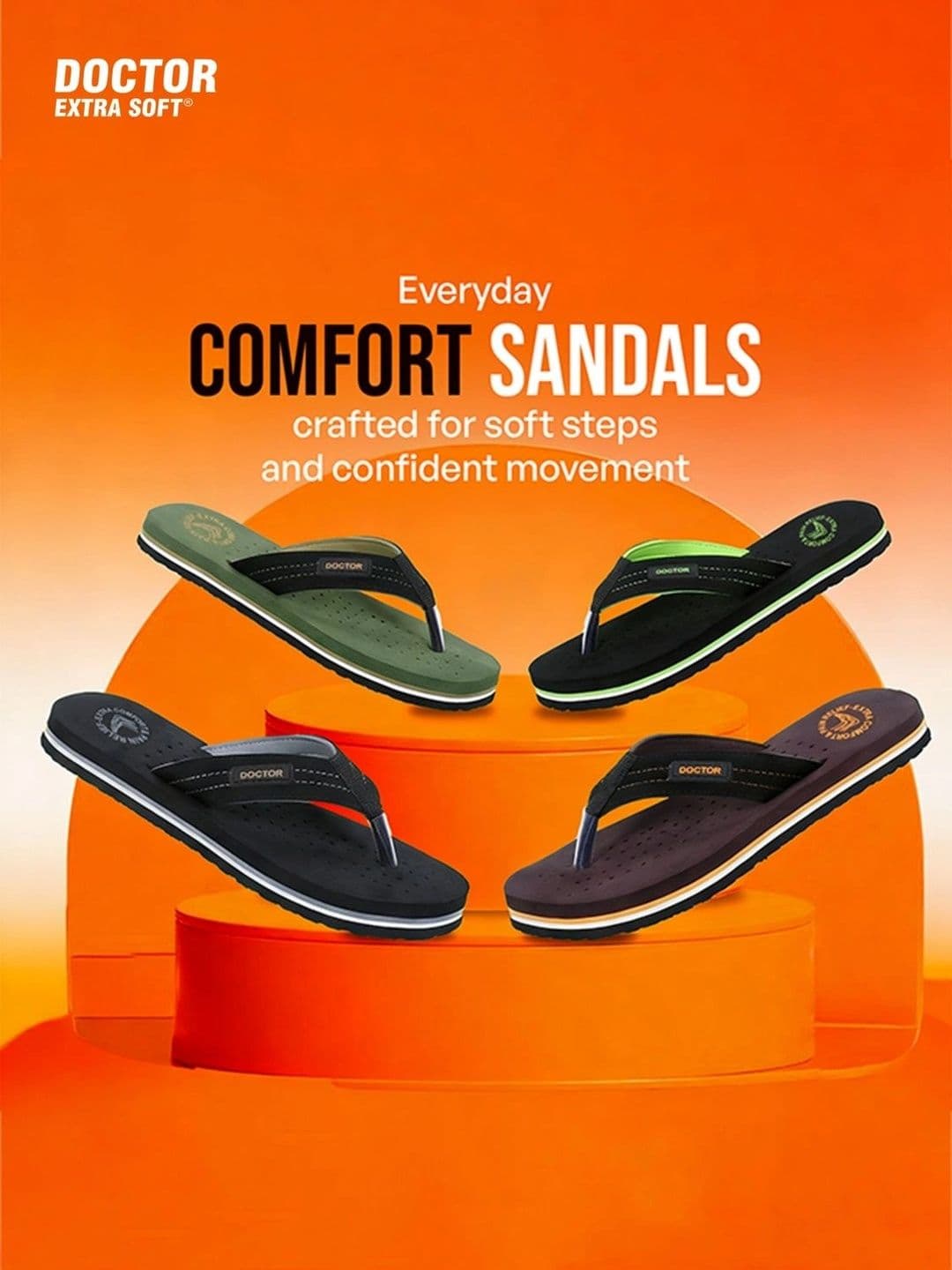 DOCTOR EXTRA SOFT Men Ultra Soft Orthopedic Thong Flip-Flops thumbnail 4