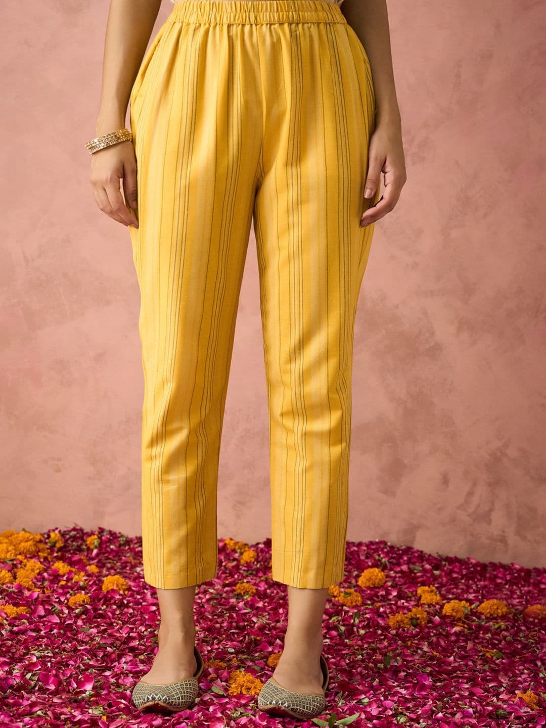 KALINI Woven Design Floral Embroidered Straight Kurta With Trouser And Dupatta thumbnail 4