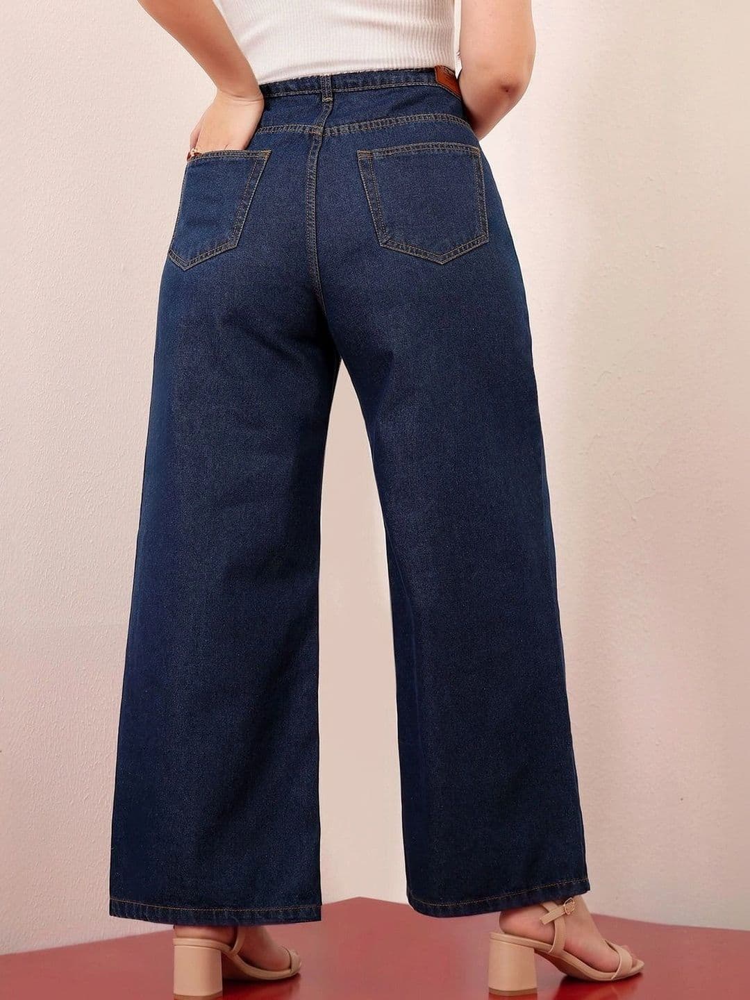 Miss Chase A+ Women Wide Leg High-Rise Heavy Fade Jeans thumbnail 4