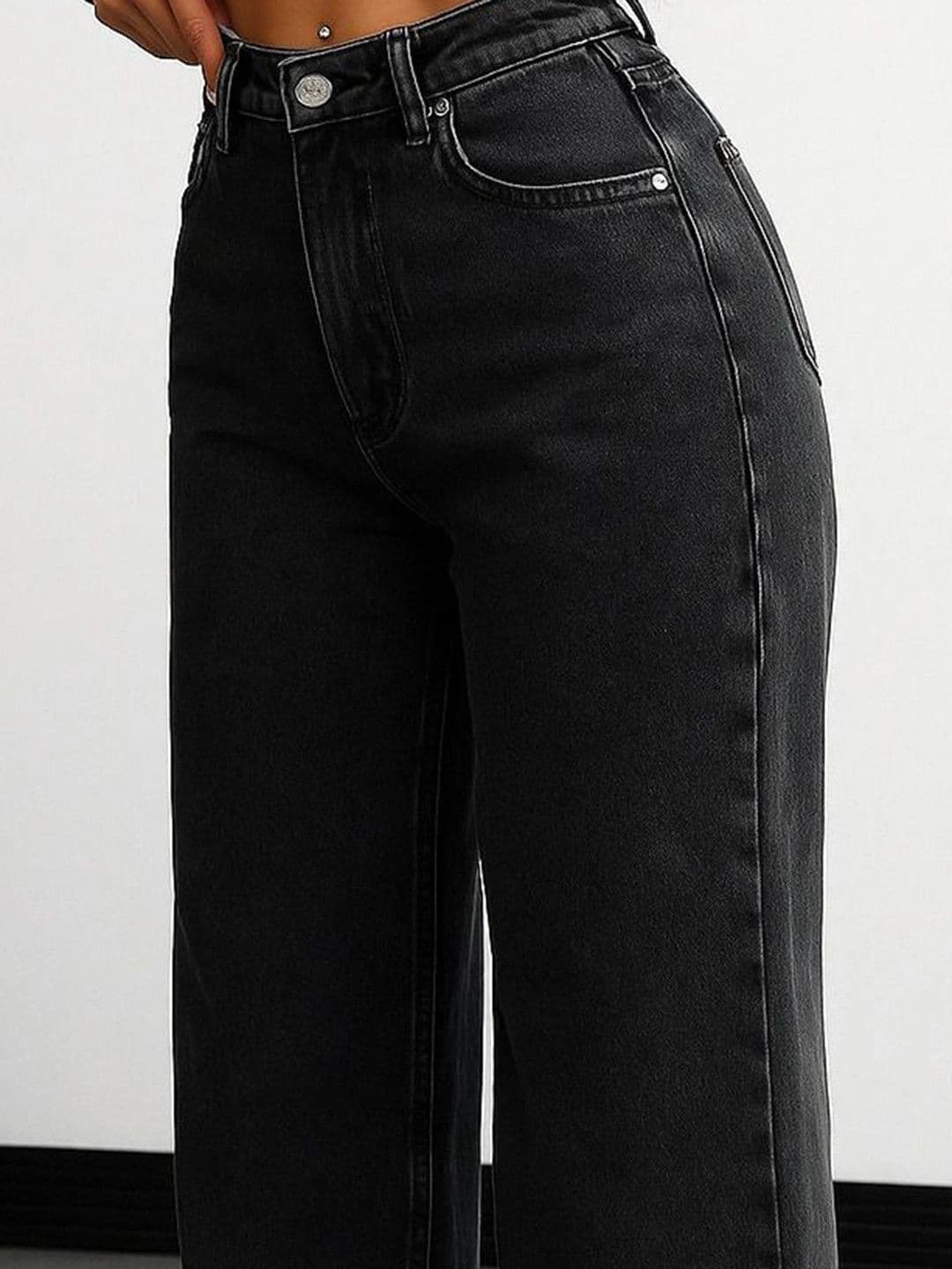 SHIRODHARI Women Straight Fit Low-Rise Jeans thumbnail 4