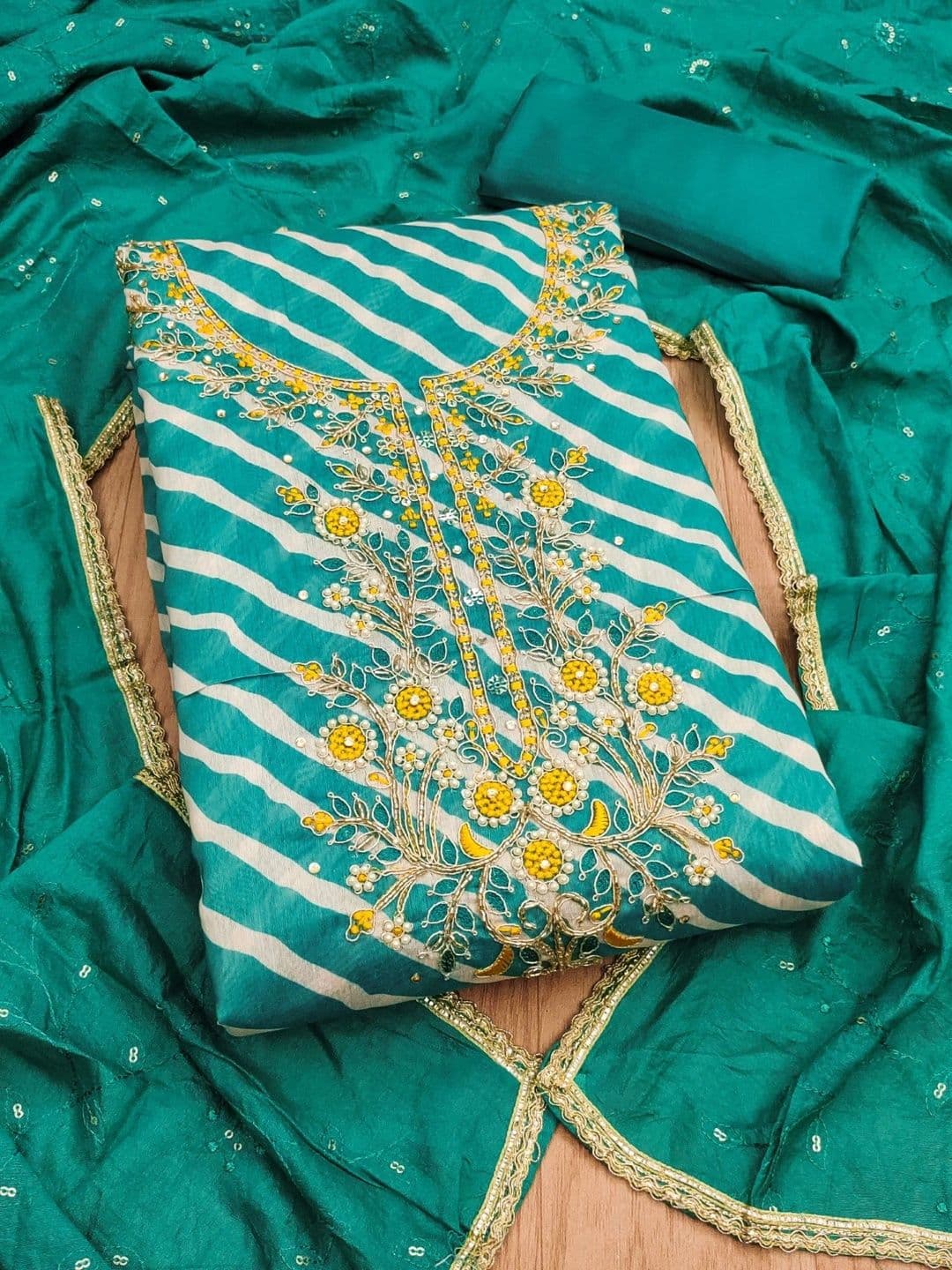 LeeliPeeri Designer Printed Unstitched Dress Material - view 1