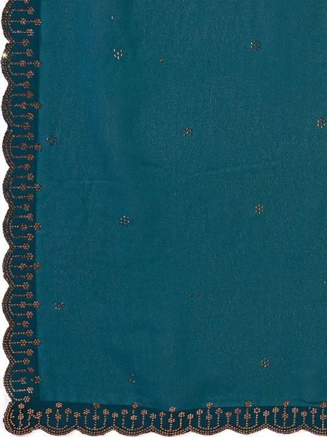 Leelavati Women Embellished Beads and Stones Pure Chiffon Saree thumbnail 2