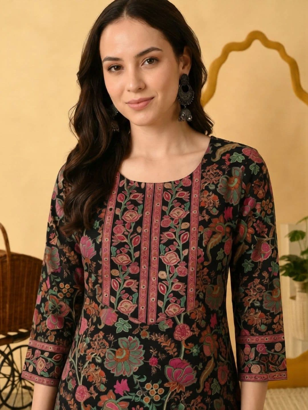 Sangria Women Ethnic Motifs Printed Regular Pure Cotton Kurta with Palazzos & With Dupatta thumbnail 3