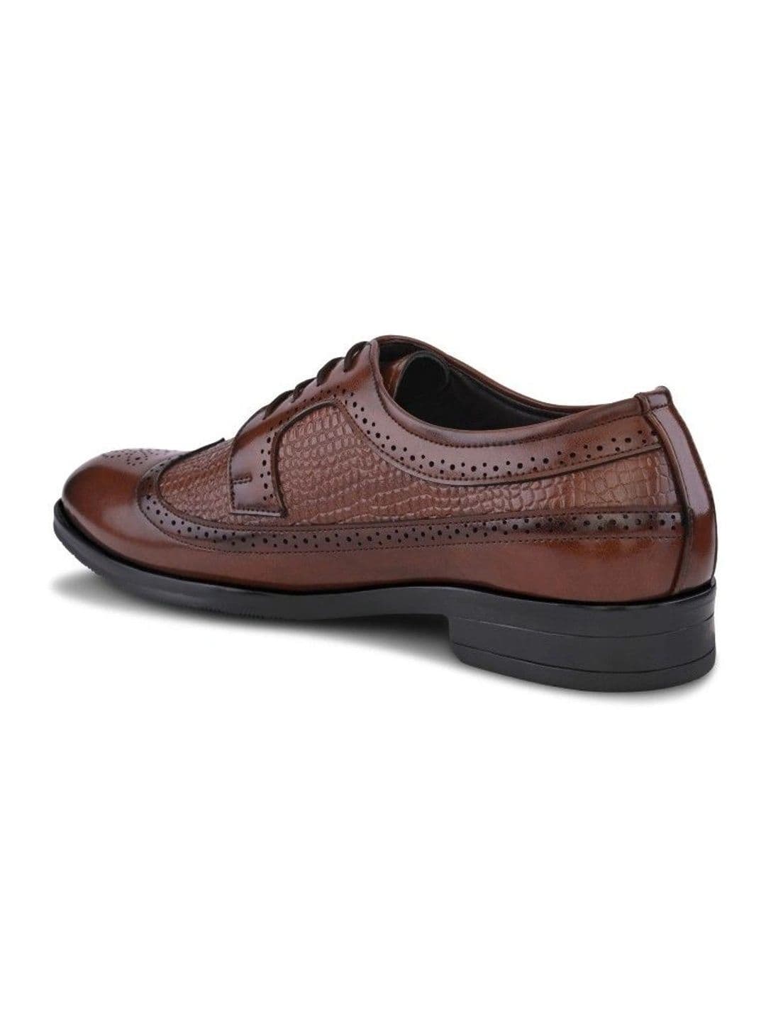 House of Pataudi Men Textured Formal Brogues thumbnail 7
