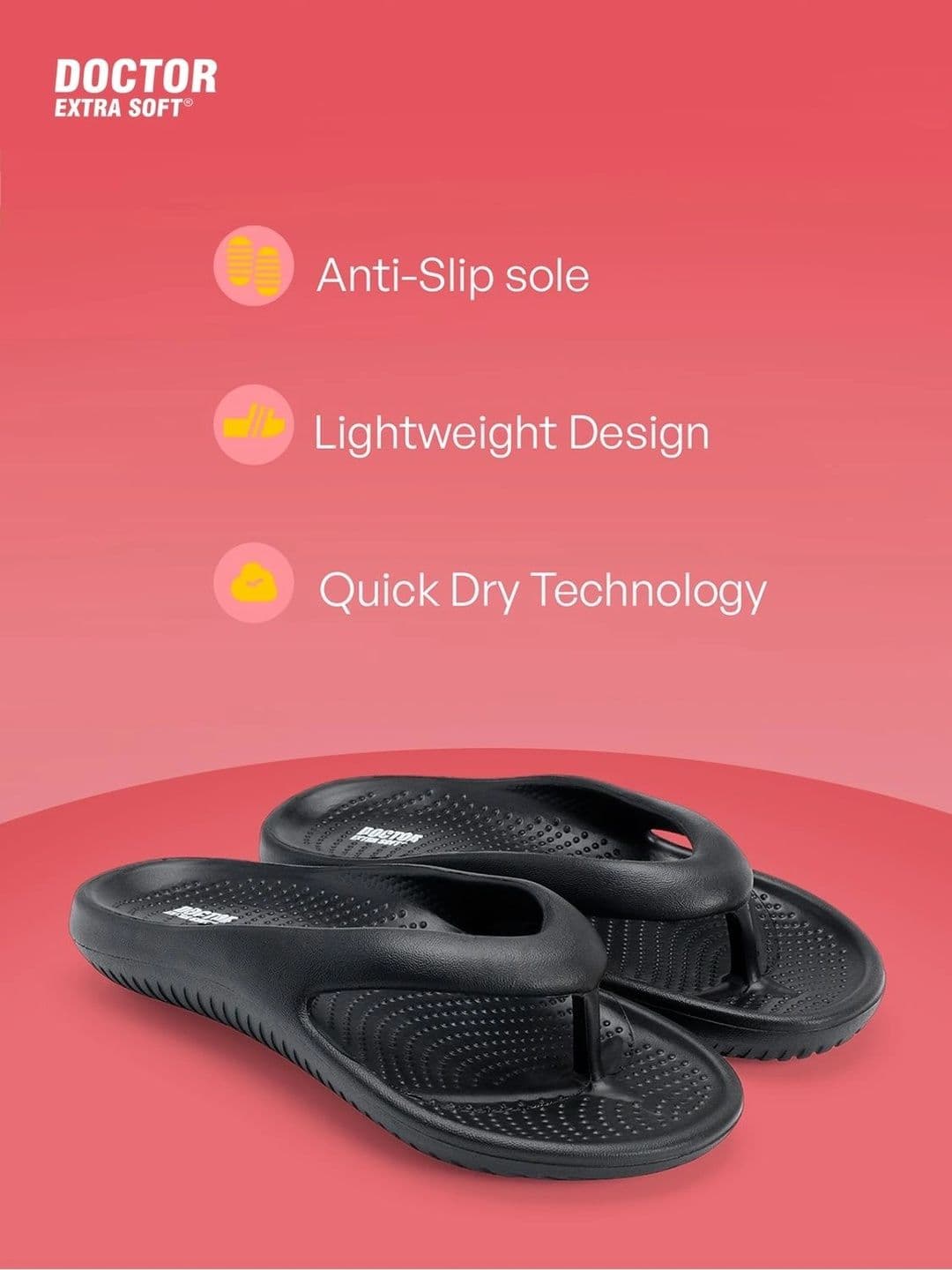 DOCTOR EXTRA SOFT Men Croslite Thong Flip-Flops thumbnail 2