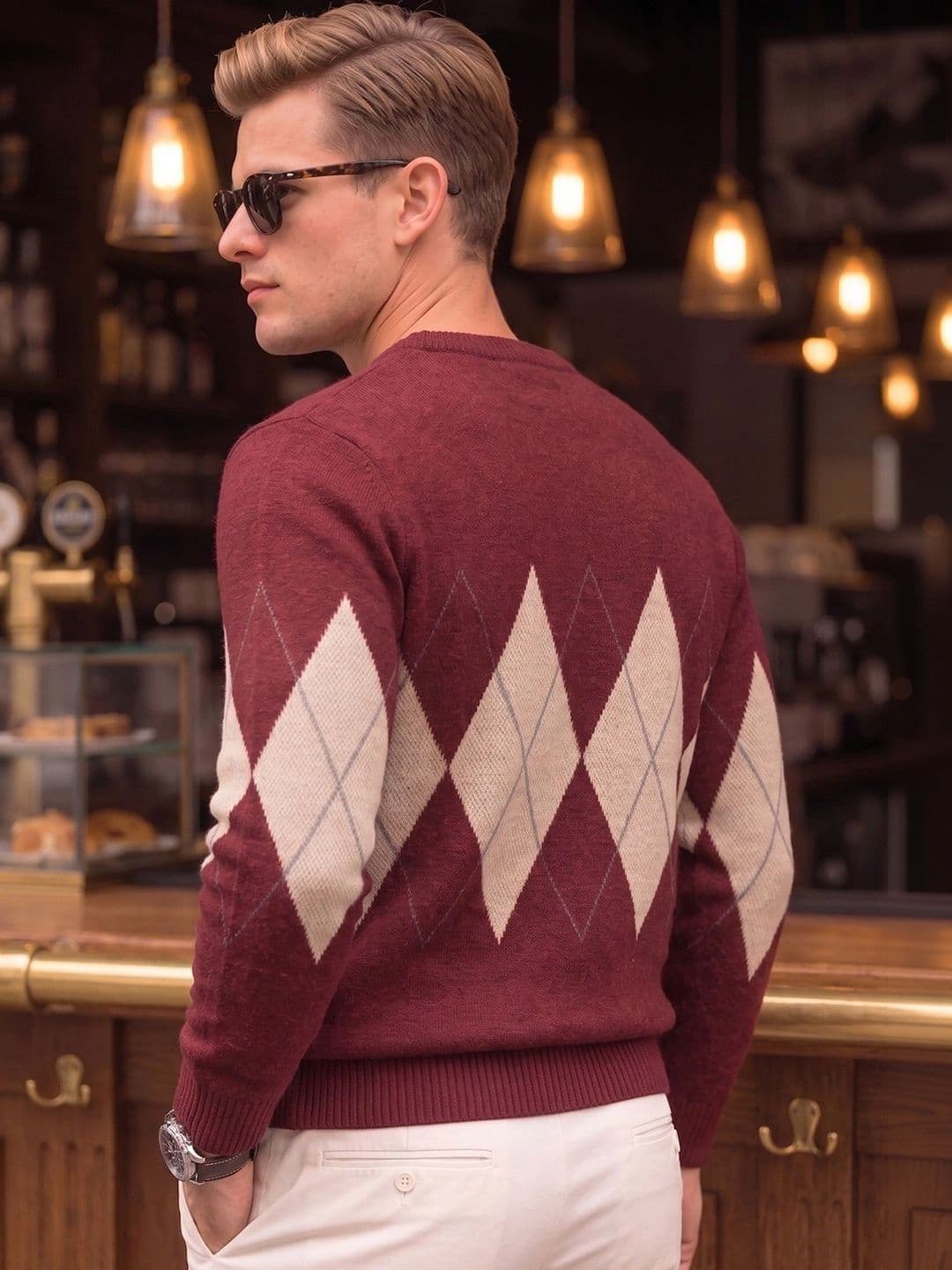 SZN Men Argyle Checked Pullover thumbnail 2