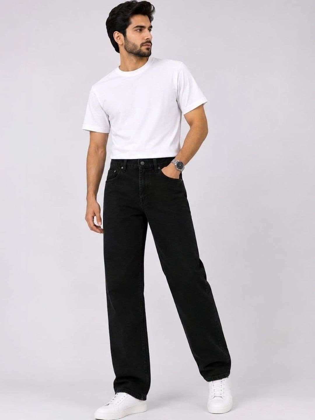 VK CULTURE Men Straight Fit Mid-Rise Light Fade Jeans thumbnail 2