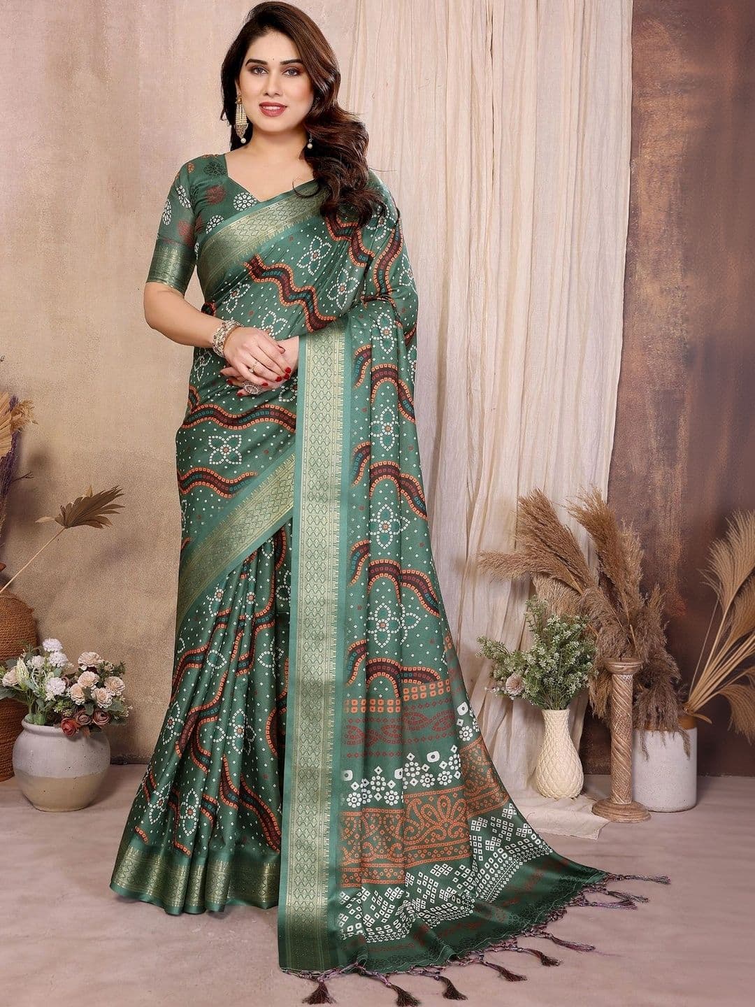 VS MALL Batik Silk Cotton Saree - view 1