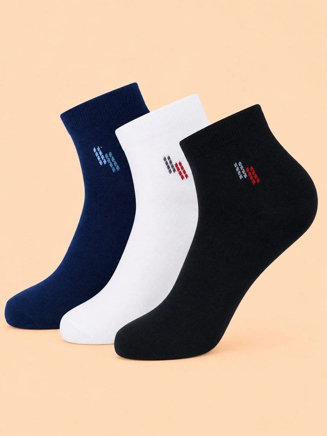 ADDOSSO Men Pack of 3 Cotton Assorted Patterned Ankle Length Socks - view 1