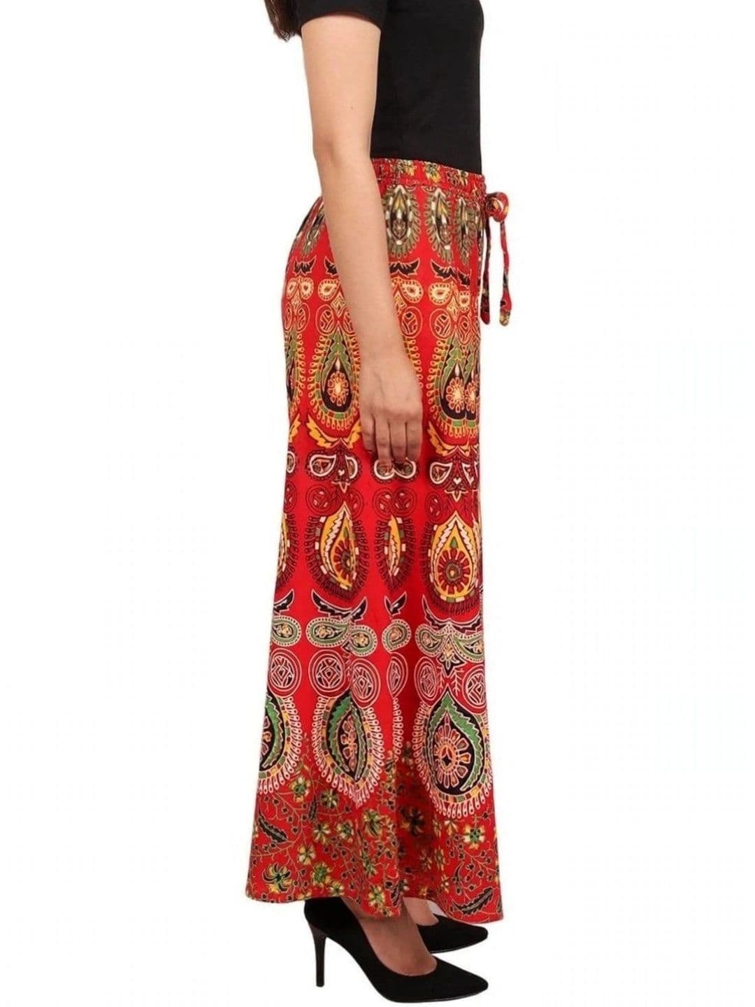 OUTER WEAR AYAM EXPORTS Women Paisley Printed Knitted Ethnic Palazzos thumbnail 2
