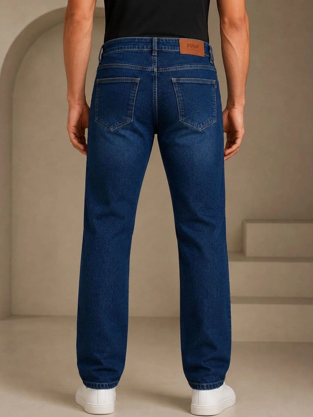 ZUSH Men Straight Fit Mid-Rise Low Distress Stretchable Jeans thumbnail 3