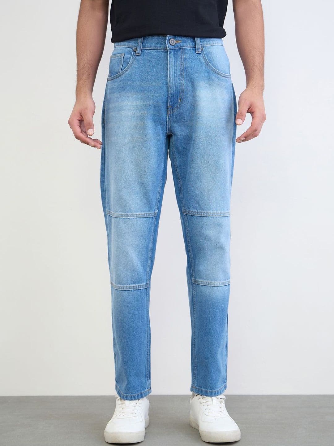 Styli Men Regular Fit Cotton Paneled Jeans - view 1